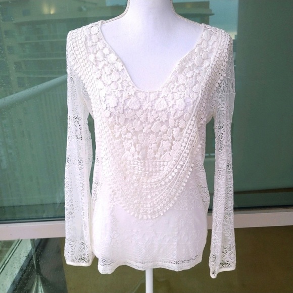 NWT Brixon Ivy Alessandria Crochet Bib Lace Top (Small) - Picture 2 of 8